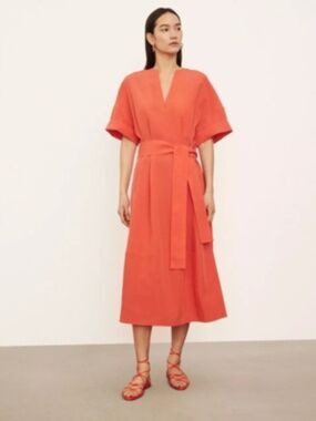 VINCE/ Orange V neck dress / XS